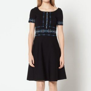 NEW Sandro Safe Scalloped Beaded A-Line Dress 36